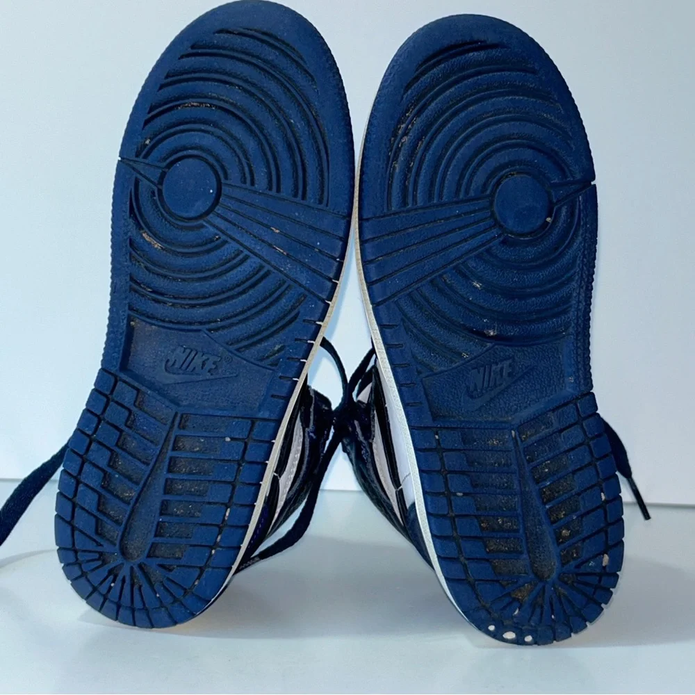 Nike Air Jordan 1 Retro High Kid Size 12C Blue White Athletic Shoes Sneakers - Picture 12 of 15